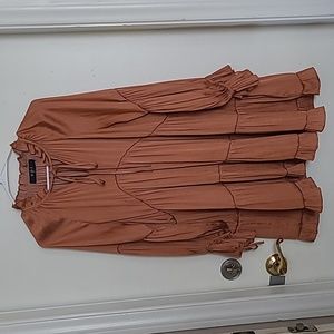 ONE PRETTY TIME (OPT) ANTHROPOLOGIE ROSE GOLD DRESS